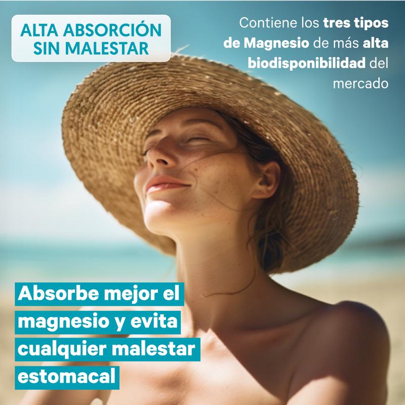 Magnesio Complex 3 en 1: Óxido + Citrato + Lactato para Energía, Sueño y Recuperación Total