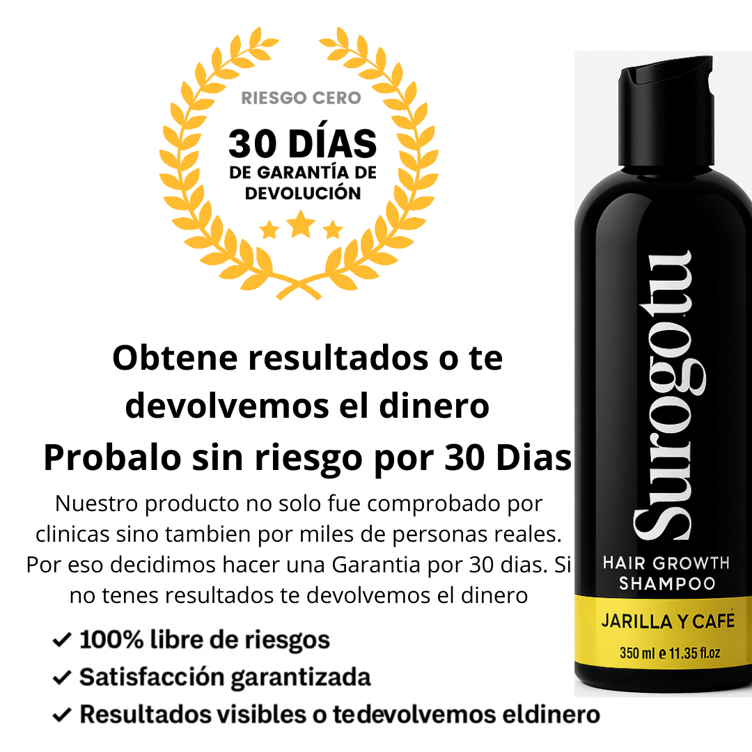 Surogatu™ - Shampoo Activador de Raíces para Hombres contra la Pérdida de Cabello – Mayor crecimiento con solo 4 lavados a la semana